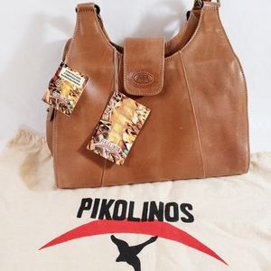 Pikolinos Leather Hobo Shoulder Bag